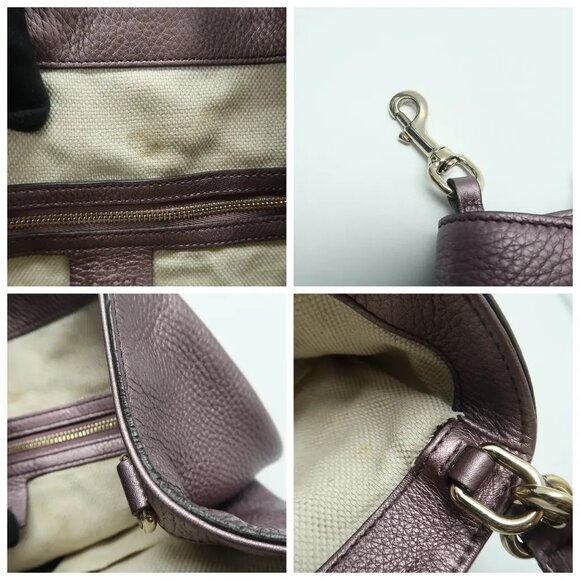 GUCCI Soho Purple Leather Satchel 818-041625 - Picture 9 of 12